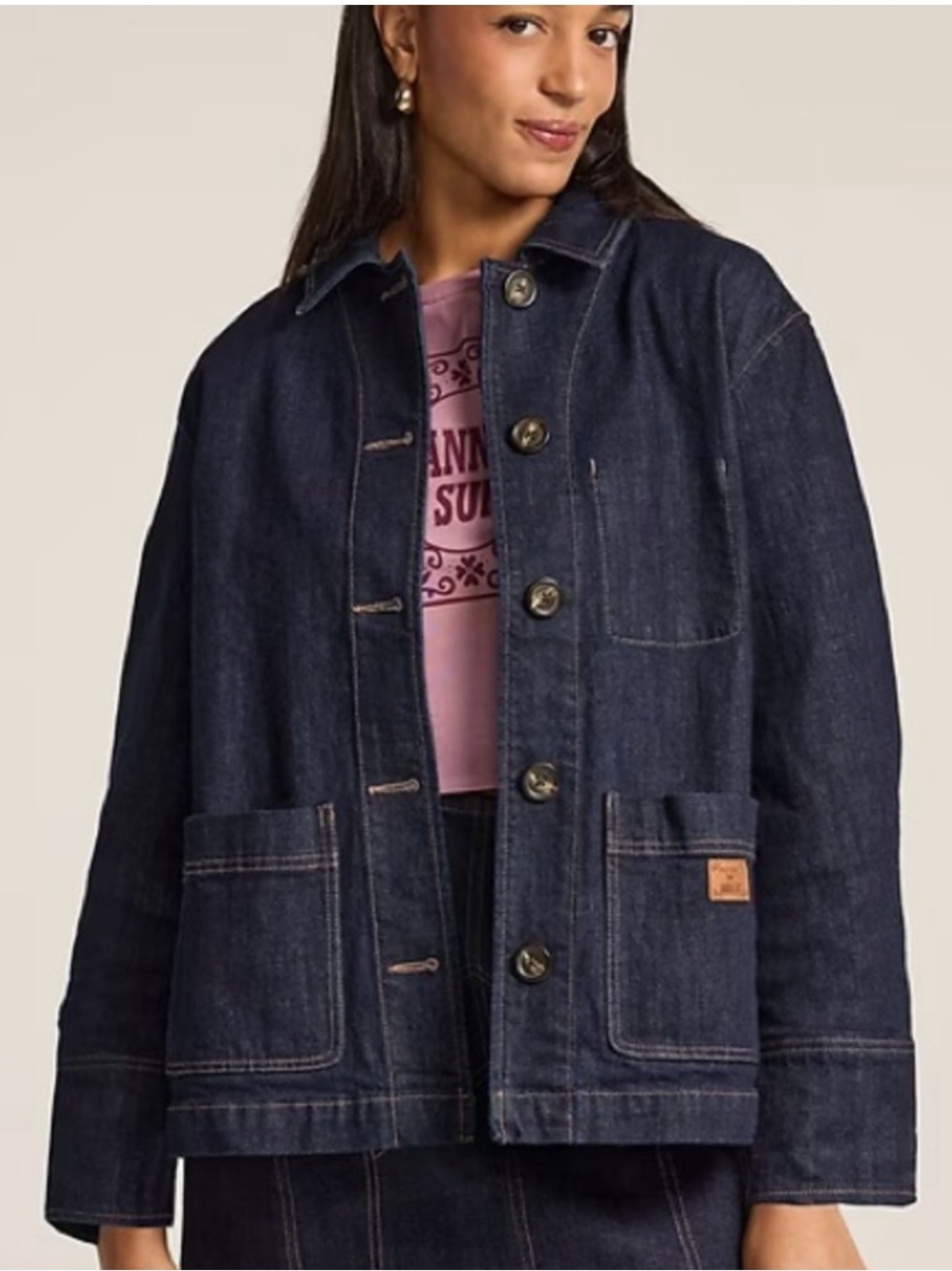 Old Navy x Anna Sui NWT Denim Chore Coat Jacket Blue Size M